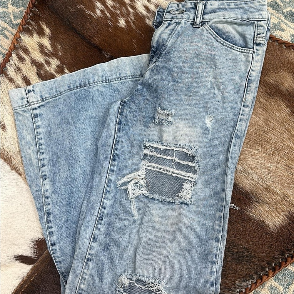 Uniq by Litz Jeans Wide Leg Distressed Jeans - Picture 2 of 2